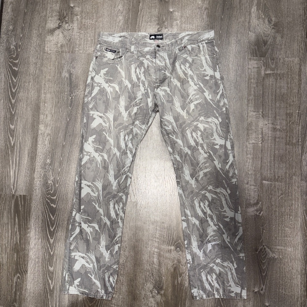 Nike SB Camo Pants Ripstop Skateboard Mens Size 40 Green Utility Gray Leg